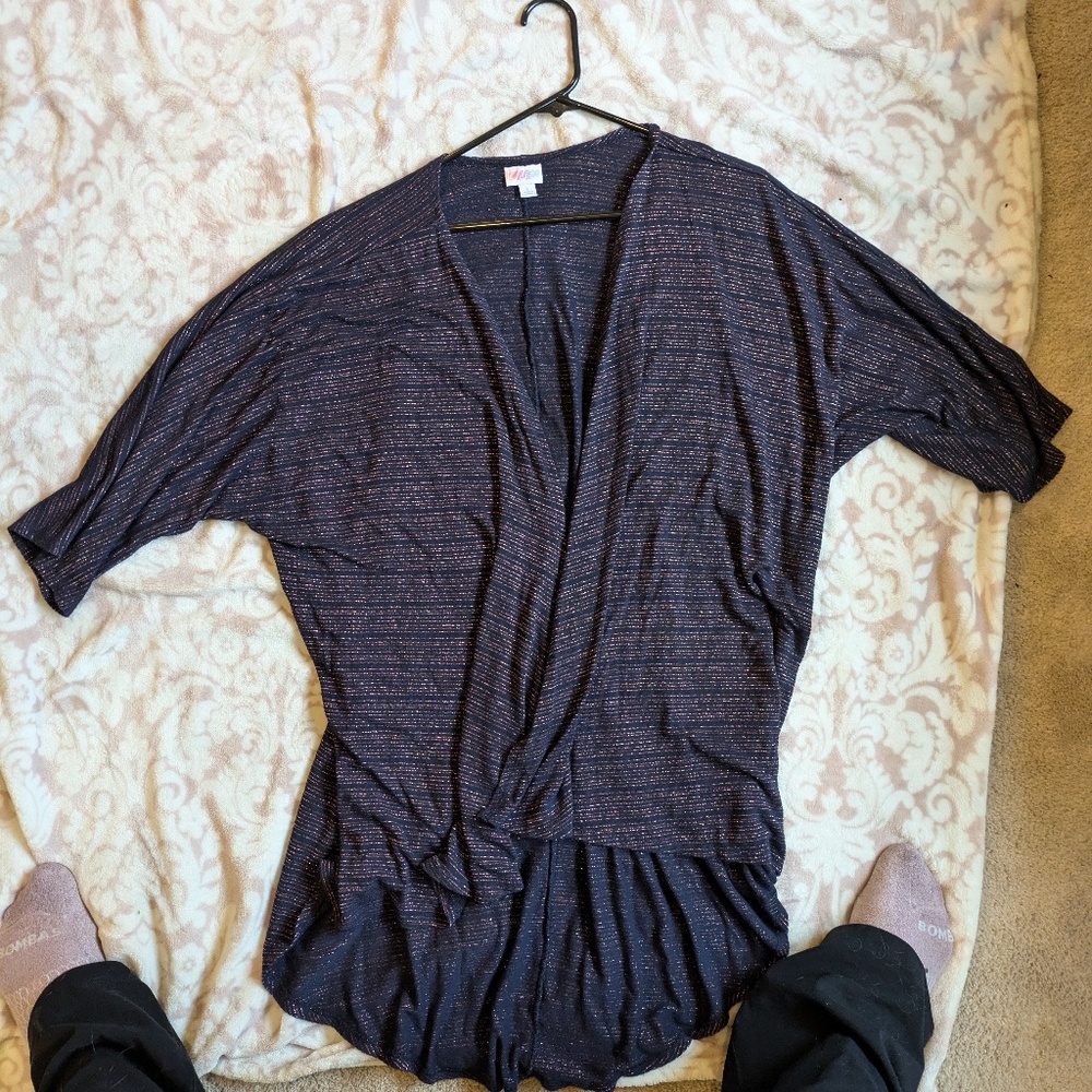 Lularoe Gold Striped Komono Size Large